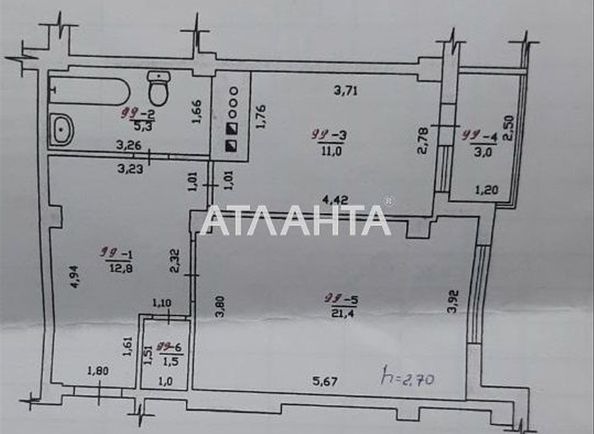 1-room apartment apartment by the address st. Bocharova gen (area 55 m²) - Atlanta.ua - photo 2