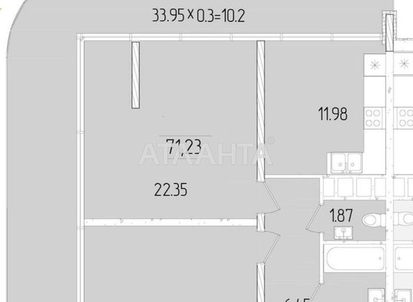 2-rooms apartment apartment by the address st. Krasnova (area 71 m²) - Atlanta.ua - photo 2
