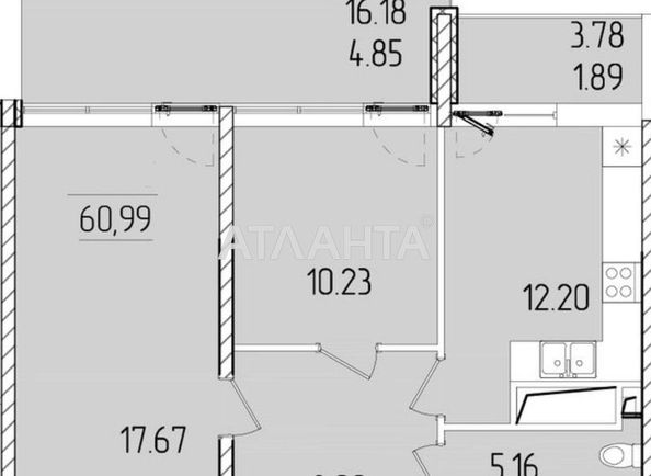 2-rooms apartment apartment by the address st. Krasnova (area 61 m²) - Atlanta.ua - photo 2