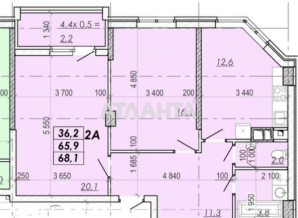 2-rooms apartment apartment by the address st. Ovidiopolskaya dor (area 69,3 m²) - Atlanta.ua - photo 14