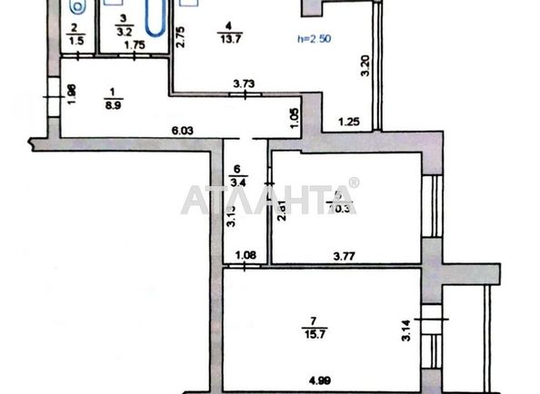 2-rooms apartment apartment by the address st. Parusnaya Geroev Stalingrada (area 58,5 m²) - Atlanta.ua - photo 4