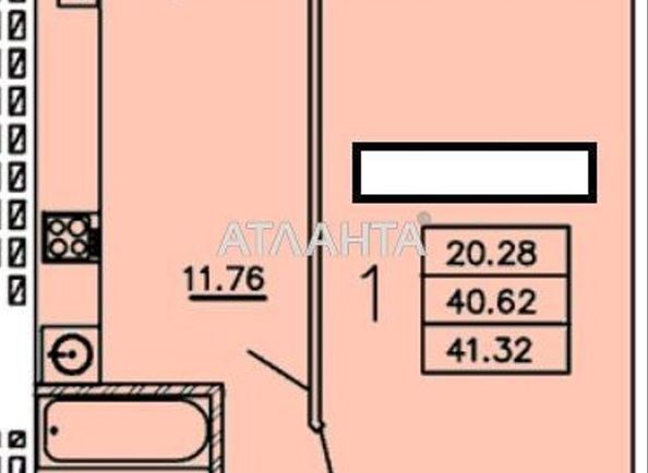 1-room apartment apartment by the address st. Dnepropetr dor Semena Paliya (area 41,3 m²) - Atlanta.ua