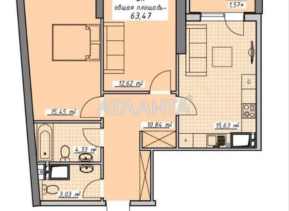 2-кімнатна квартира за адресою Курортний пров. (площа 64,5 м²) - Atlanta.ua - фото 9