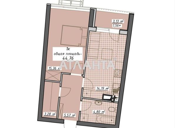 1-комнатная квартира по адресу Курортный пер. (площадь 44,8 м²) - Atlanta.ua - фото 2