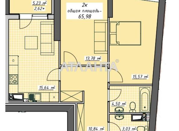 2-комнатная квартира по адресу Курортный пер. (площадь 65,7 м²) - Atlanta.ua - фото 2