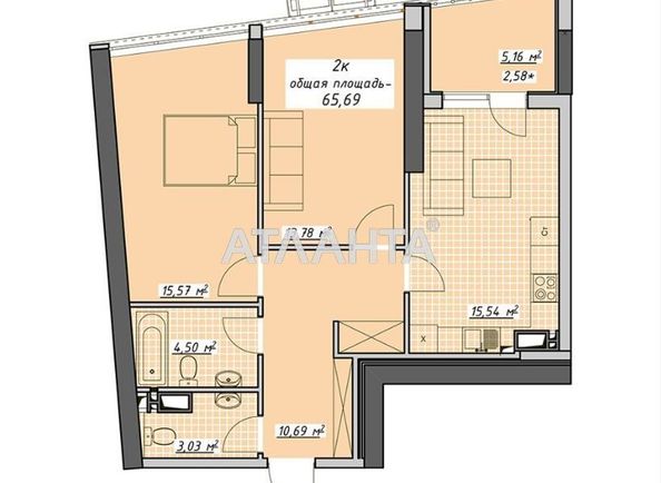2-комнатная квартира по адресу Курортный пер. (площадь 65,7 м²) - Atlanta.ua - фото 4