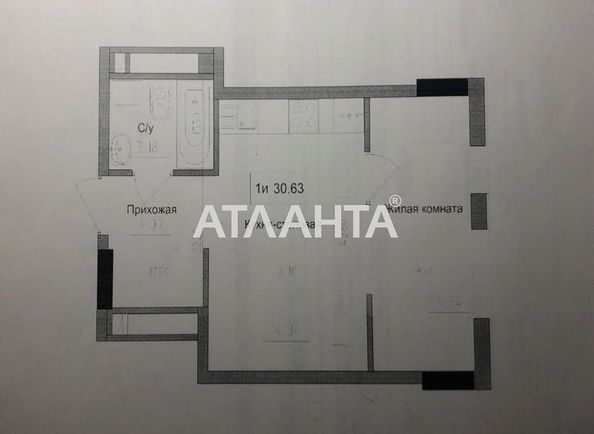 1-room apartment apartment by the address st. 7 km ovidiopolskoy dor (area 30,6 m²) - Atlanta.ua - photo 2