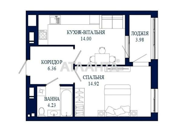 1-кімнатна квартира за адресою вул. Зелена (площа 43 м²) - Atlanta.ua - фото 11