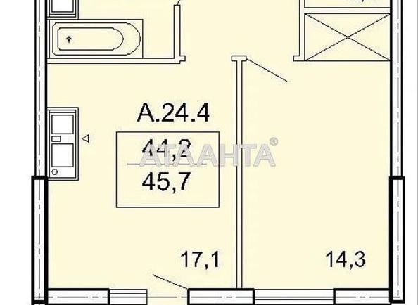 1-кімнатна квартира за адресою Тополиний пров. (площа 46 м²) - Atlanta.ua - фото 10