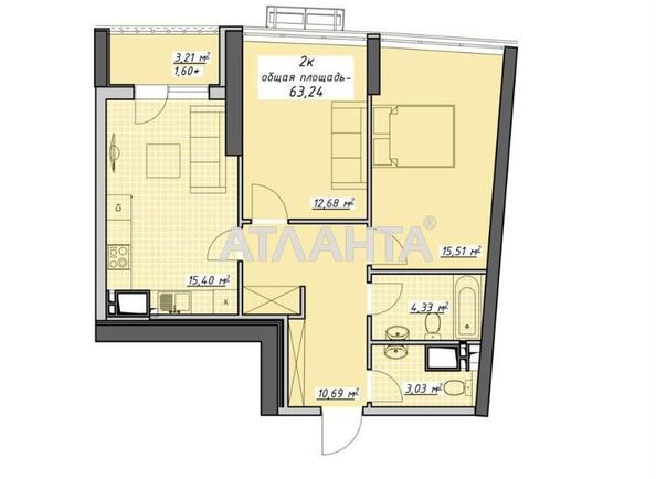2-кімнатна квартира за адресою Курортний пров. (площа 63,2 м²) - Atlanta.ua - фото 11