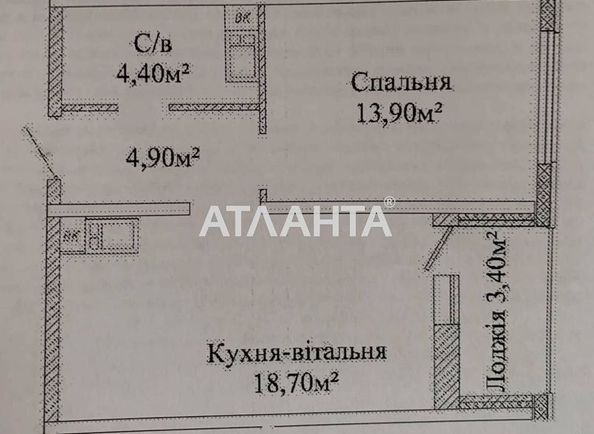 1-room apartment apartment by the address st. Zhabotinskogo Proletarskaya (area 44 m²) - Atlanta.ua - photo 8