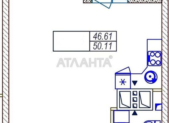 1-room apartment apartment by the address st. Srednefontanskaya (area 51 m²) - Atlanta.ua