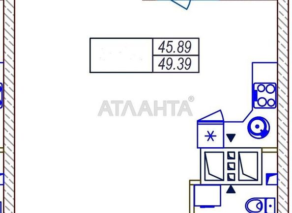 1-room apartment apartment by the address st. Srednefontanskaya (area 50 m²) - Atlanta.ua