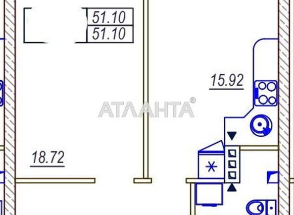 1-room apartment apartment by the address st. Srednefontanskaya (area 52 m²) - Atlanta.ua