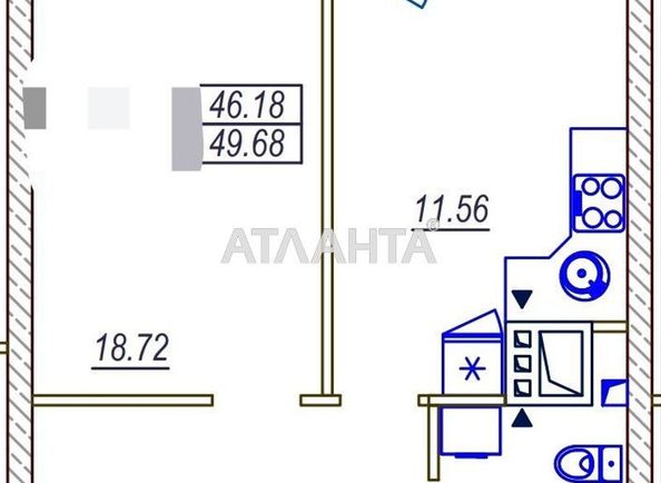 1-room apartment apartment by the address st. Srednefontanskaya (area 50 m²) - Atlanta.ua