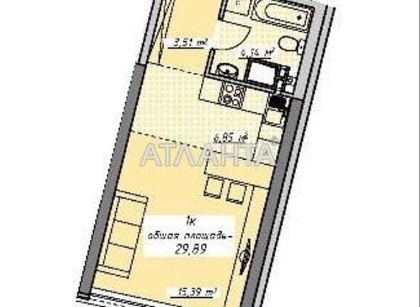 1-комнатная квартира по адресу Курортный пер. (площадь 29,9 м²) - Atlanta.ua - фото 9