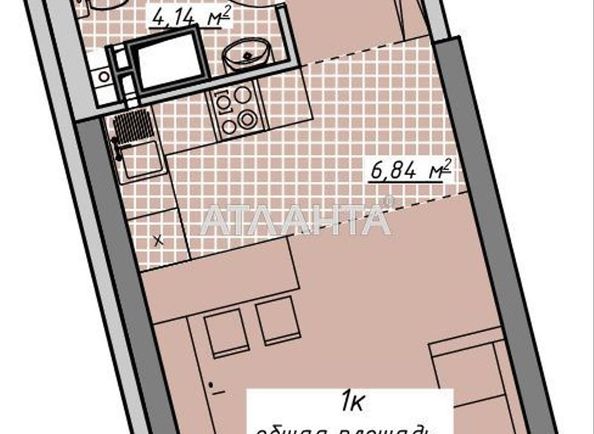 1-комнатная квартира по адресу Курортный пер. (площадь 29,9 м²) - Atlanta.ua - фото 9