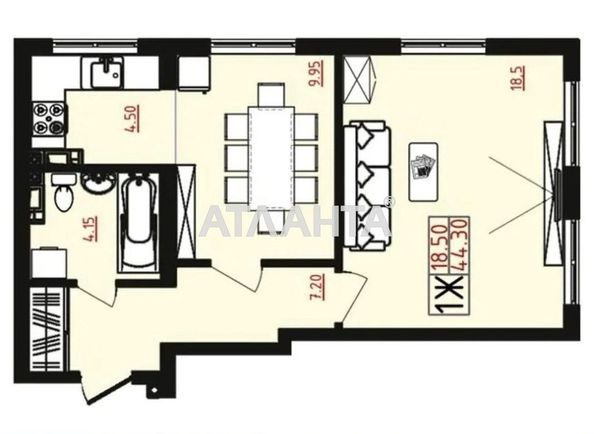 1-room apartment apartment by the address st. Marselskaya (area 44,3 m²) - Atlanta.ua - photo 10