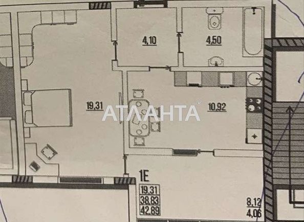 1-комнатная квартира по адресу ул. Строительная (площадь 42,9 м²) - Atlanta.ua - фото 5