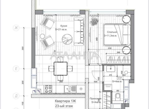 1-room apartment apartment by the address st. Filatova ak (area 43 m²) - Atlanta.ua - photo 9