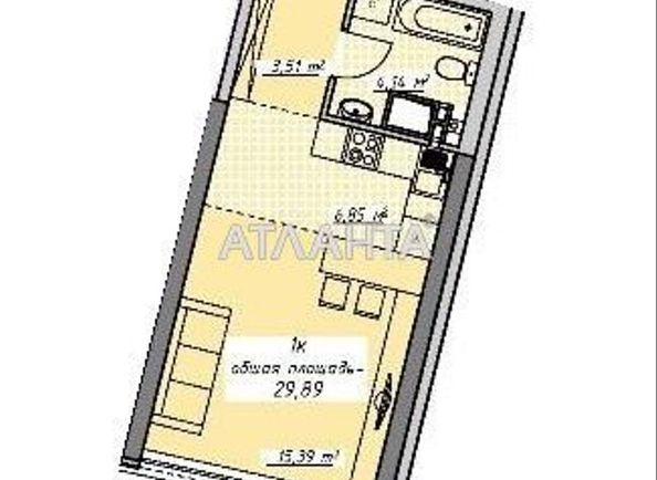 1-комнатная квартира по адресу Курортный пер. (площадь 29,9 м²) - Atlanta.ua - фото 7