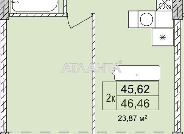 1-room apartment apartment by the address st. Chubaevskaya Selsovetskaya (area 46,5 m²) - Atlanta.ua