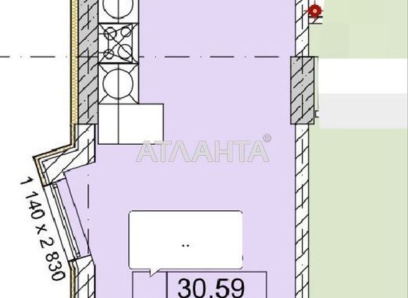 1-room apartment apartment by the address st. Chubaevskaya Selsovetskaya (area 32 m²) - Atlanta.ua
