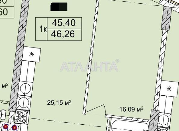 1-room apartment apartment by the address st. Chubaevskaya Selsovetskaya (area 46,3 m²) - Atlanta.ua