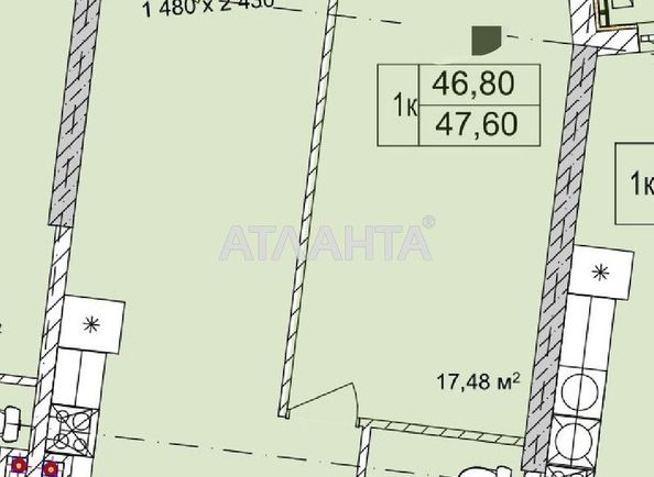 1-room apartment apartment by the address st. Chubaevskaya Selsovetskaya (area 47,6 m²) - Atlanta.ua