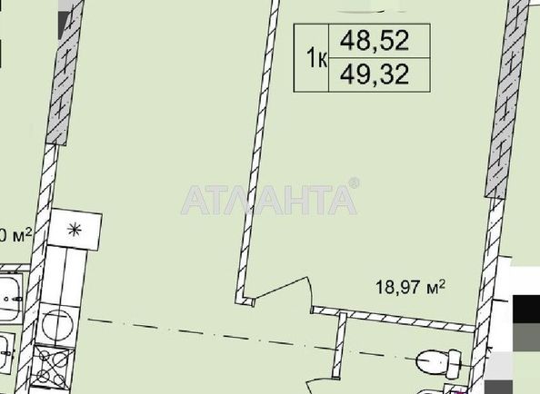 1-room apartment apartment by the address st. Chubaevskaya Selsovetskaya (area 43,4 m²) - Atlanta.ua