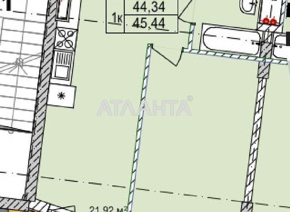 1-room apartment apartment by the address st. Chubaevskaya Selsovetskaya (area 46 m²) - Atlanta.ua