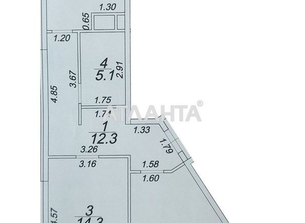 2-комнатная квартира по адресу ул. Краснова (площадь 67,5 м²) - Atlanta.ua