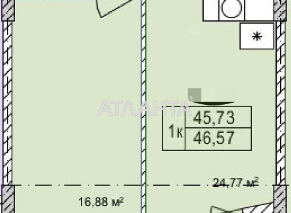 1-room apartment apartment by the address st. Chubaevskaya Selsovetskaya (area 46,5 m²) - Atlanta.ua
