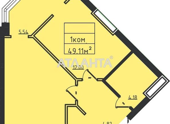 1-кімнатна квартира за адресою вул. Дача Ковалевського (площа 49 м²) - Atlanta.ua