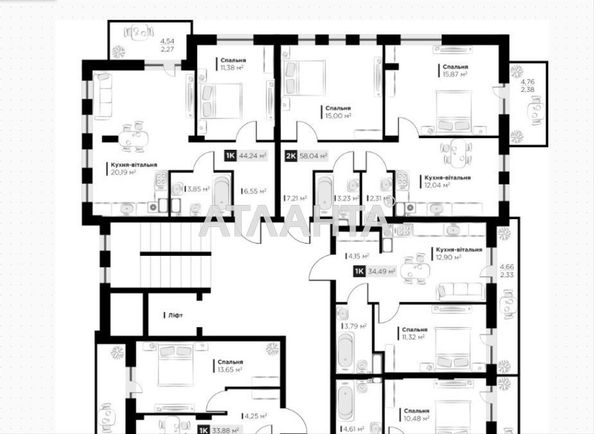 2-rooms apartment apartment by the address st. Orlika Pilipa (area 58 m²) - Atlanta.ua - photo 31