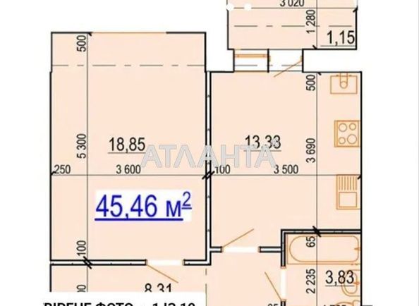 1-кімнатна квартира за адресою вул. Комарова (площа 46,5 м²) - Atlanta.ua - фото 9