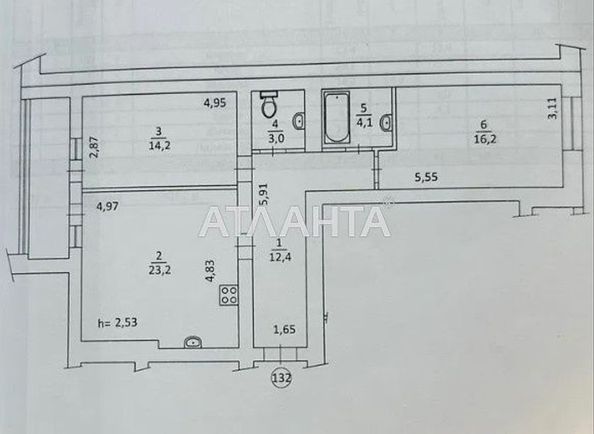2-кімнатна квартира за адресою вул. Залізнична (площа 79,7 м²) - Atlanta.ua - фото 4