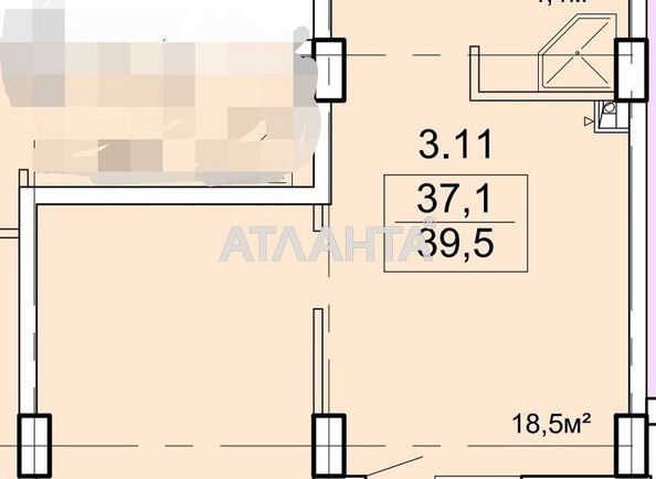 1-room apartment apartment by the address st. Vannyy per (area 39,5 m²) - Atlanta.ua