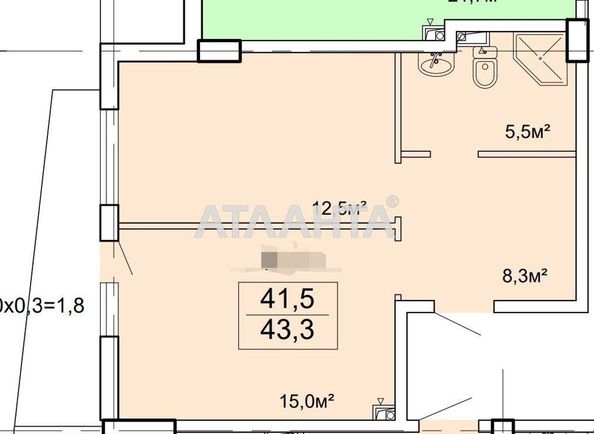 1-room apartment apartment by the address st. Vannyy per (area 43,3 m²) - Atlanta.ua - photo 8