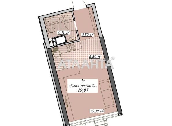 1-кімнатна квартира за адресою Курортний пров. (площа 29,9 м²) - Atlanta.ua - фото 12