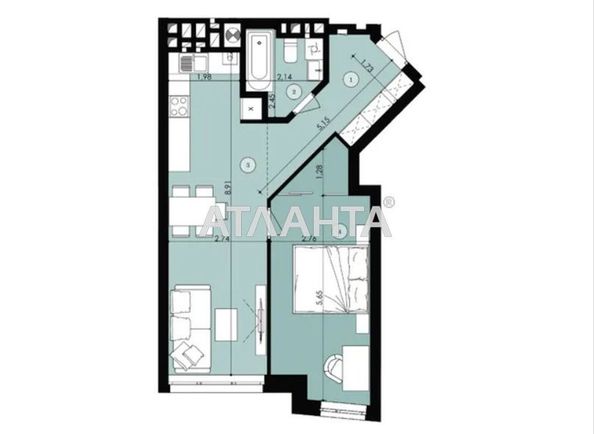 1-room apartment apartment by the address st. Karla Miklosha (area 51,5 m²) - Atlanta.ua - photo 10