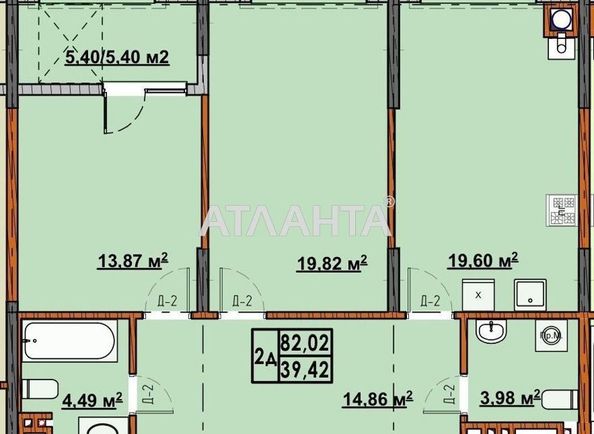 2-кімнатна квартира за адресою Незалежності просп. (площа 82 м²) - Atlanta.ua