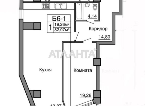 1-комнатная квартира по адресу Мореходный пер. (площадь 82 м²) - Atlanta.ua - фото 4