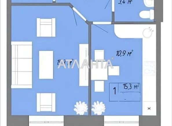 1-room apartment apartment by the address st. Zhemchuzhnaya (area 45 m²) - Atlanta.ua - photo 4