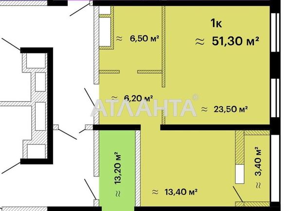 1-room apartment apartment by the address st. Zhabotinskogo Proletarskaya (area 51,3 m²) - Atlanta.ua - photo 5