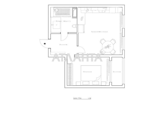 1-room apartment apartment by the address st. Zhabotinskogo Proletarskaya (area 51,3 m²) - Atlanta.ua - photo 12