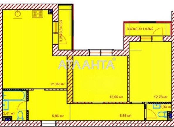 2-кімнатна квартира за адресою вул. Тиха (площа 67,1 м²) - Atlanta.ua - фото 8