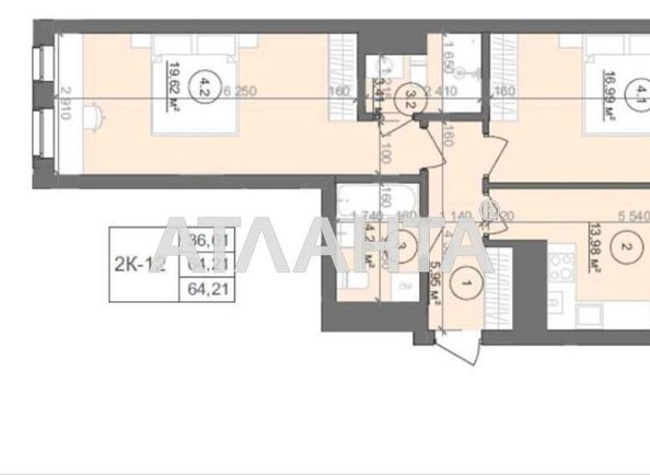 2-rooms apartment apartment by the address st. Shchiretskaya ul (area 64 m²) - Atlanta.ua - photo 6