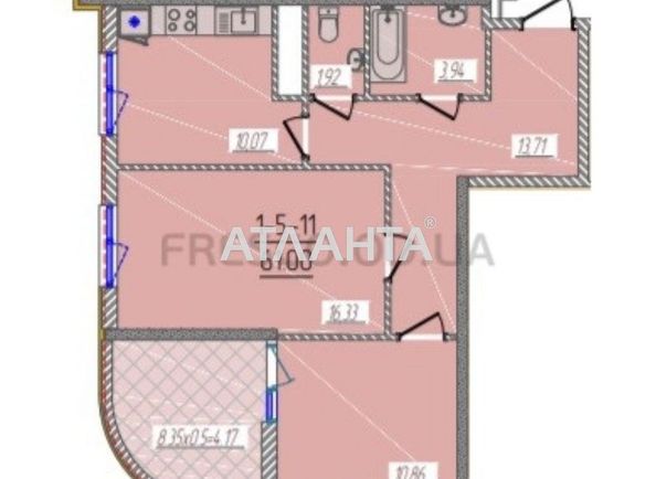 2-rooms apartment apartment by the address st. Krasnova (area 61 m²) - Atlanta.ua