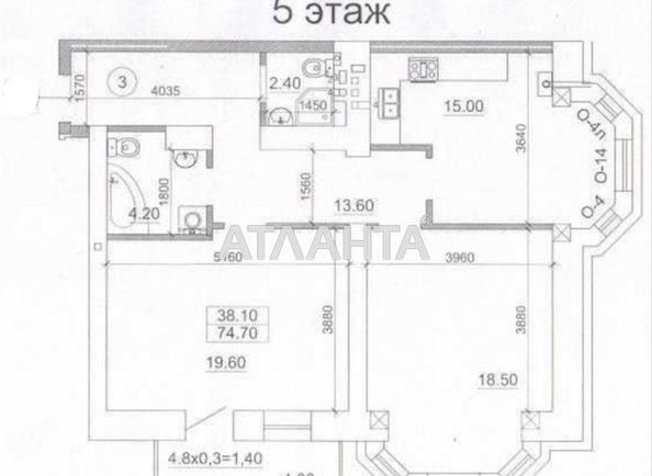 2-rooms apartment apartment by the address st. Litvaka Borisa Zaslavskogo (area 74,8 m²) - Atlanta.ua - photo 2